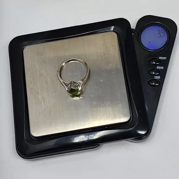 Antique Sterling Silver Green Peridot Size 9.25 Ring - Picture 7 of 8